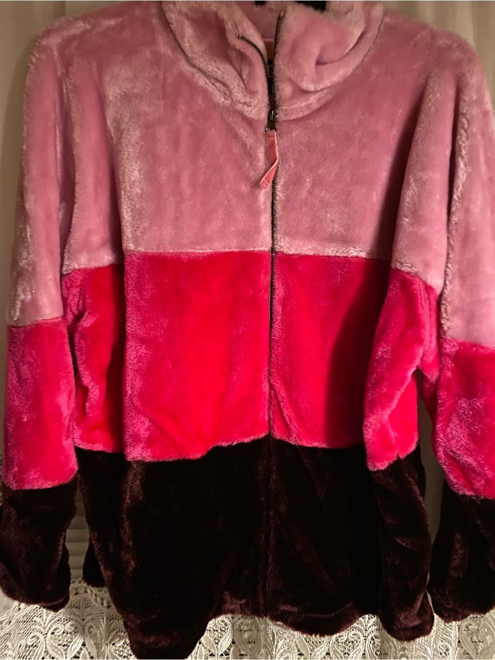 Ugg Plush Colorblock Faux-Fur Jacket in Pink